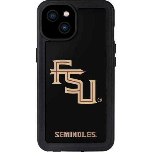 Florida State FSU Seminoles Black iPhone 15 Plus Waterproof Case